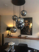 Hanglamp Mayson 1 lamps Mat zwart+Glas smoke