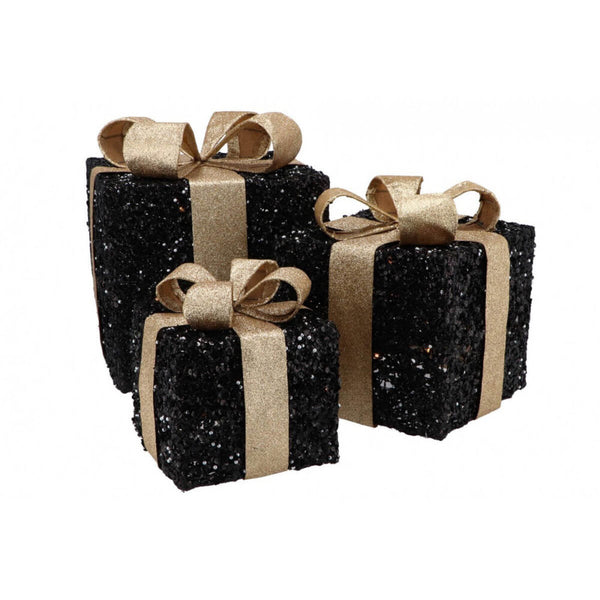 Sparkle giftbox Zwart met gouden strik