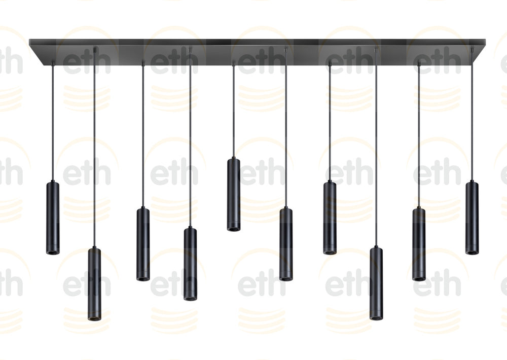 Miller Hanglamp 10x E27 Zwart