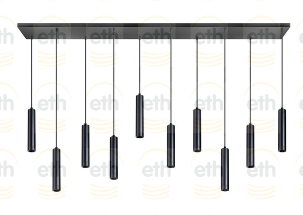 Miller Hanglamp 10x E27 Zwart