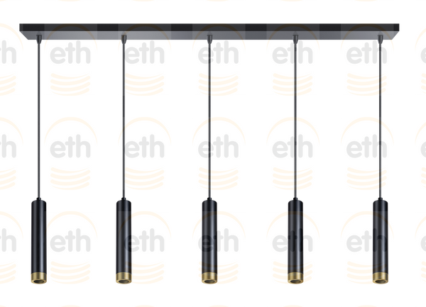 Miller Hanglamp 5x E27 Zwart