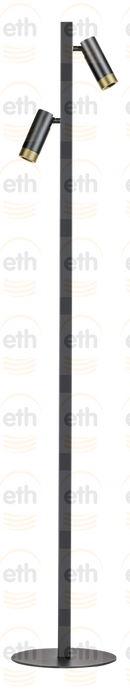 Miller Vloerlamp 2x E27 Zwart