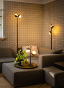 ETH Prince Vloerlamp 2x G9 Goud Zwart Mat