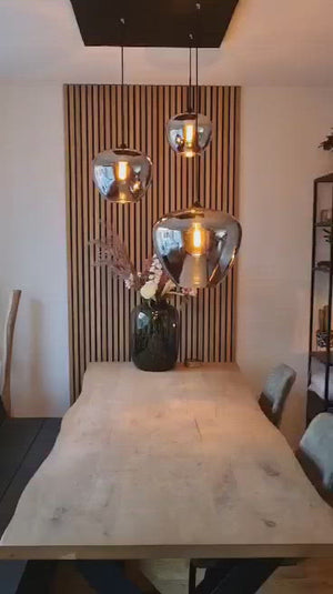 Hanglamp Mayson 1 lamps Mat zwart+Glas smoke