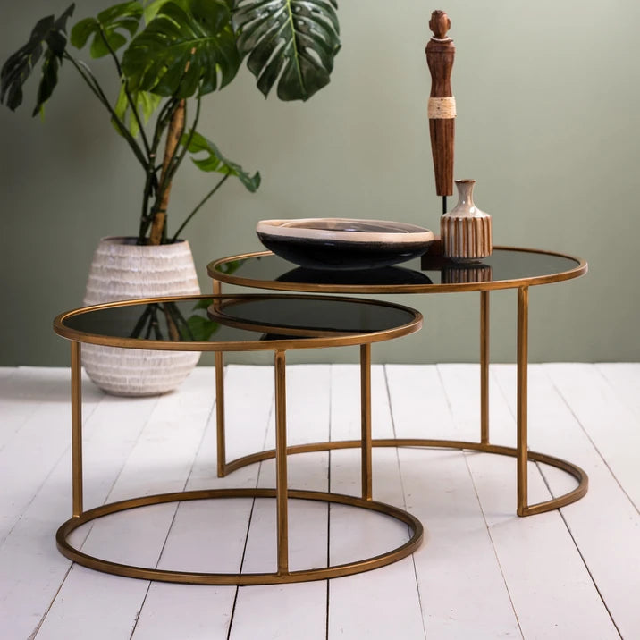 Duarte Set van 2 Glas smoke-Goud